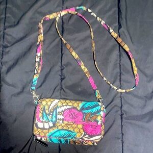 Vera Bradley wallet with removable shoulder strap Floral Crossbody Bag